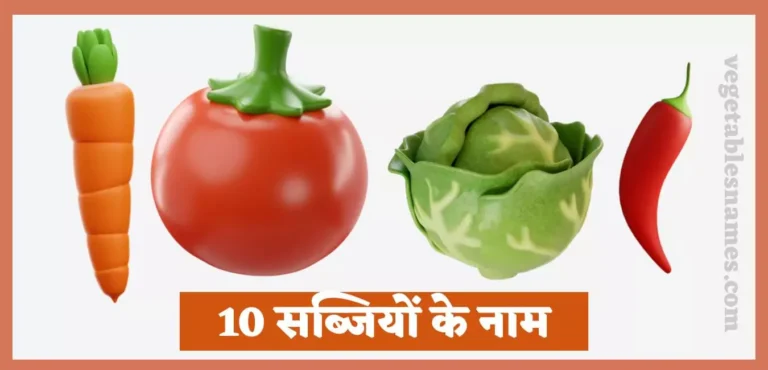 10 सब्जियों के नाम